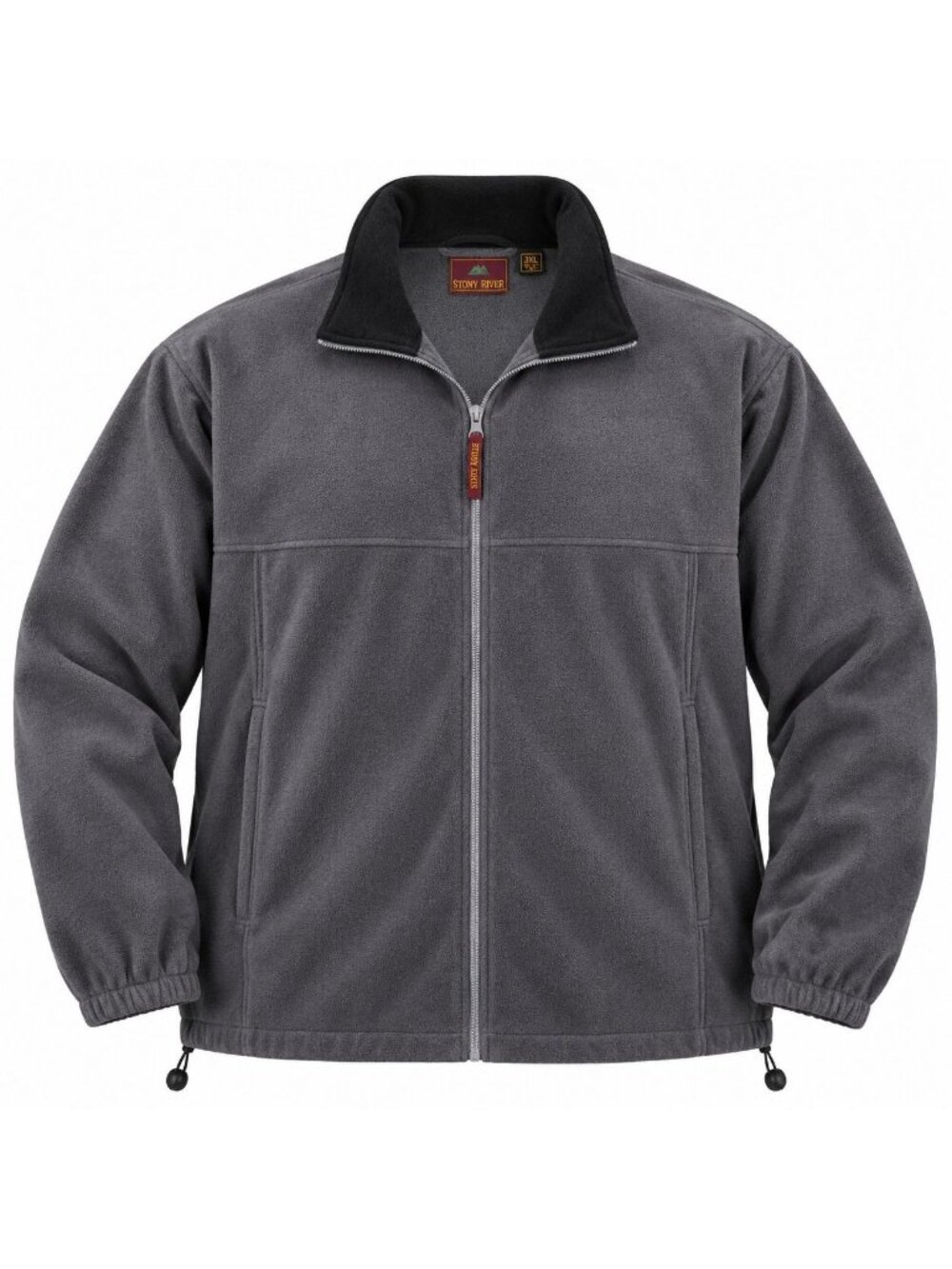 Stony River Men's Big & Tall Fleece Jacket Full Zip Gray 3XL